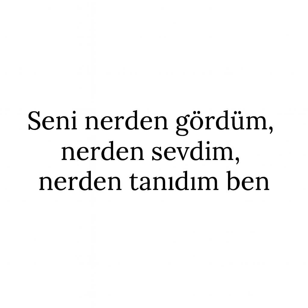 Seni nerden gördüm, nerden sevdim, nerden tanidim ben