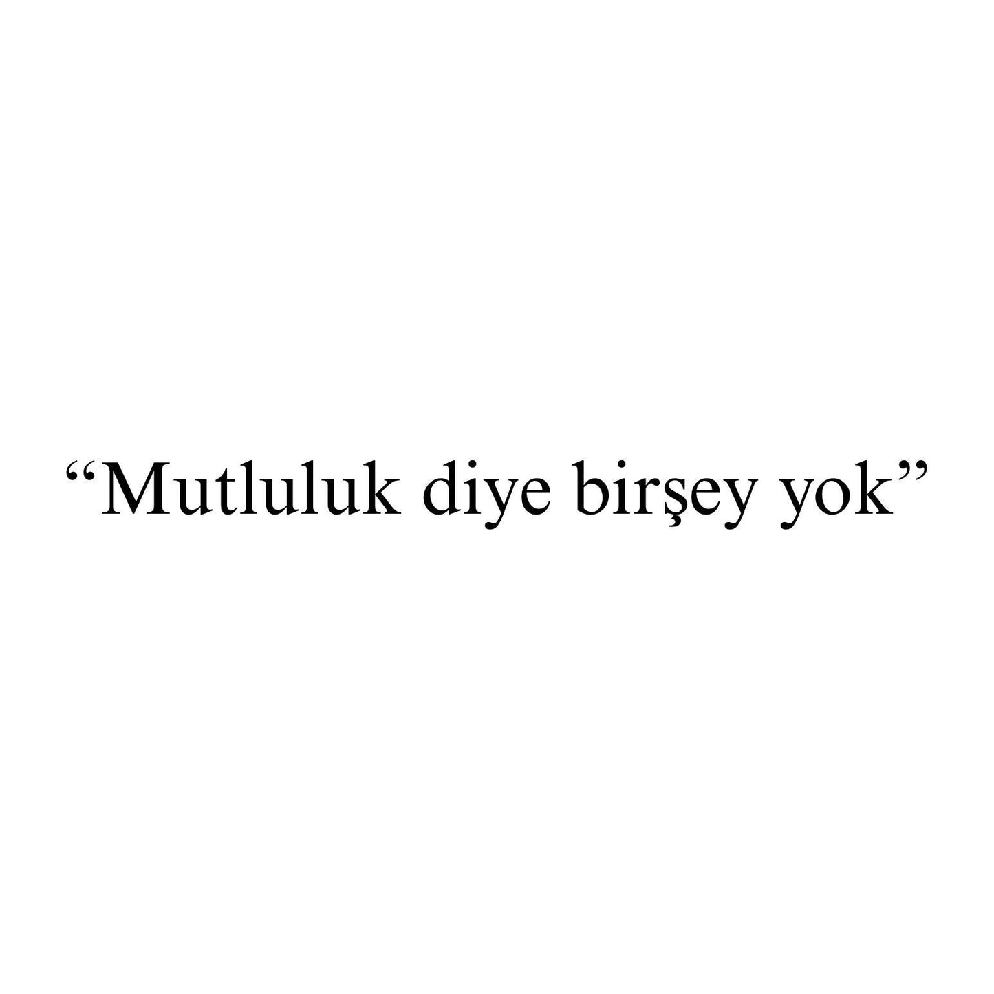 "Mutluluk diye birsey yok"