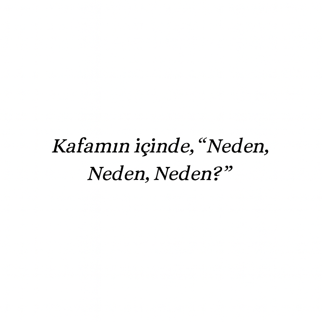 Kafamin icinde, "Neden, Neden, Neden, Neden?"