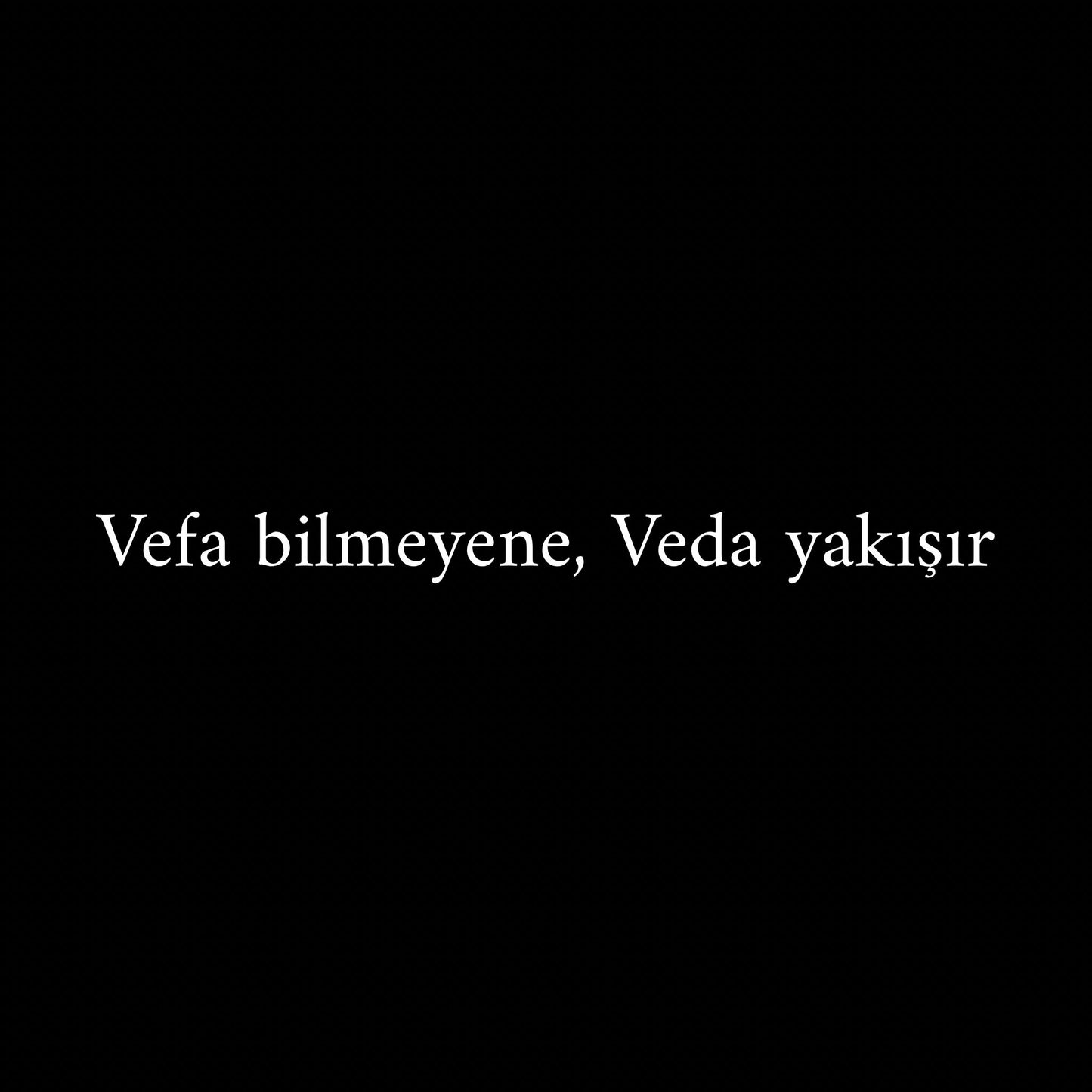 Vefa bilmeyene, Veda yakisir